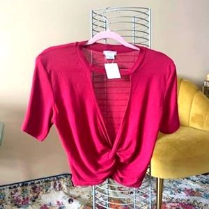 Urban Outfitters Wine colored Crop top Low Plunging V Cropped Top Tank Night Out